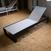 Barcelona Aluminum Adjustable Chaise Lounge Chair in Black